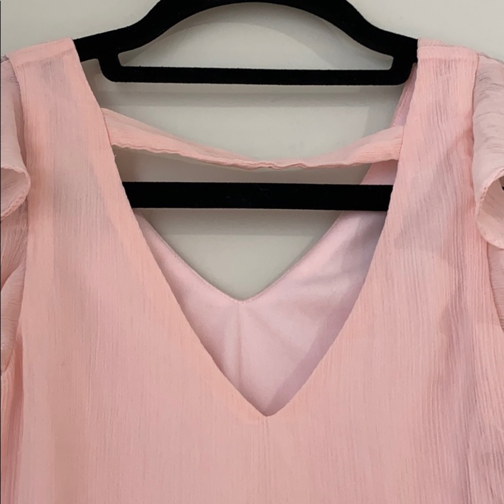 BCX Women’s Pink Side Ruffle Top - Picture 3 of 8